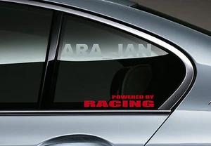 POWERED BY RACING Vinyl Decal sticker emblem sport speed car logo window RED - Picture 1 of 1