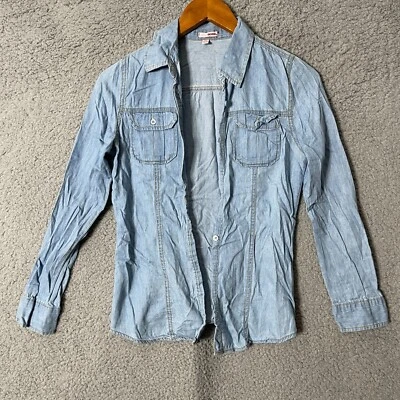 Camisa vaquera de manga larga con botones Bongo talla mediana Foto 1 de 4