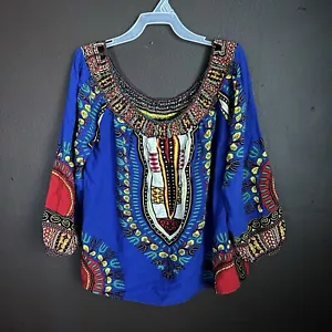 Blusa Top Love J Talla Grande Fuera del Hombro Boho Étnica Multicolor - Imagen 1 de 4