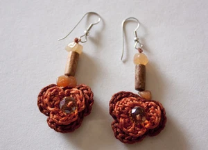 Orecchini pendenti Arancio in Cotone Macrame' (special price) pezzo unico! - Foto 1 di 1