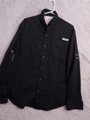 Camisa Columbia PFG Para Hombres Pequeña Tamiami Pesca Navegación Ventilada Negra Playa Senderismo Foto 1 de 4