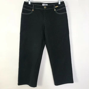 St. John Sport 6 (Act 29W 22L) Crop Women's Stretch Denim Jeans Black - Picture 1 of 8