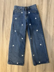 Soho Blue Denim Wide Leg Ankle Crop Little Girls  Star Pants Size 7T Jeans - Picture 1 of 7