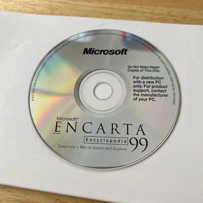 Microsoft ENCARTA ENCYCLOPEDIA 99 CD Only - Image 1 of 2