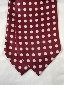 Cravatta in seta stampata a pois - bordeaux/crema - portacravatta - Foto 1 di 4