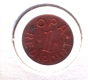 Antike OPA ROT Punkt Medaillen UH, VY, UY, XT, VO & VX Kriegsration WW2 (6) Tokens - Bild 1 von 6