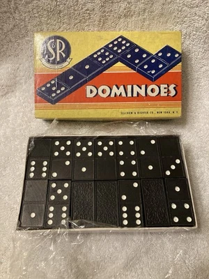 Juego de dominó vintage 56 piezas de azulejos, caja original, doble nueve, S&R #605. Foto 1 de 4