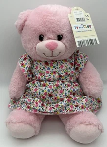 NWT Build-A-Bear Workshop Little Cub Hugs Pink Baby Bear in Ditsy Floral Dress  - Foto 1 di 6
