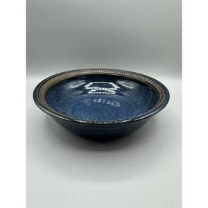 Jon Graham Bowl Studio Arte Cerámica Ohio Azul Moteado Lanzado a Mano - Imagen 1 de 7