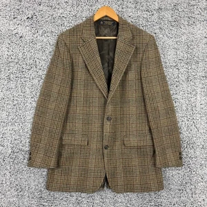 Vintage Brooks Brothers Blazer Mens 42L Tweed Houndstooth Shetland Wool USA 90s - Picture 1 of 14