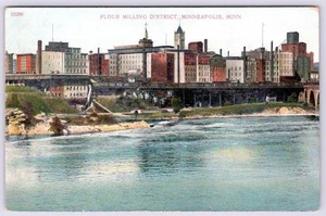 1907-10's FLOUR MILLING DISTRICT MINNEAPOLIS MINNESOTA ANTIQUE POSTCARD - Picture 1 of 2