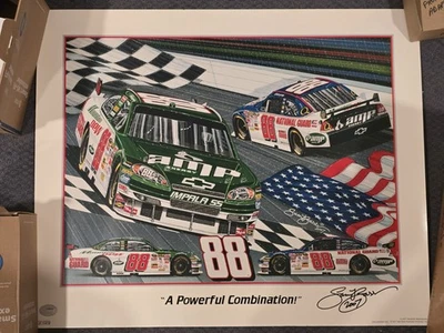 Póster autografiado extremadamente raro firmado a mano #88 de Dale Earnhardt Jr., Sam Bass Foto 1 de 3