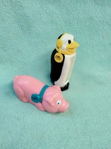Vtg 1998 PEZ 🌸Curly Pig & Butler Penguin🌸 EXC - Picture 1 of 5