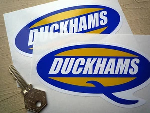 Pegatinas de bicicleta de coche clásico azul y amarillo DUCKHAMS Q OIL - Imagen 1 de 1