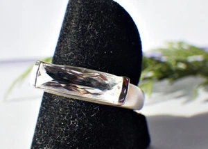 SCHMUCK-STCK  BERGKRISTALL Facetten Ring 19 60 Silber mattiert Quarz - Picture 1 of 4