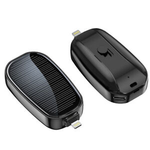 Mini Solar Power Bank Portable Keychain Powerbank For Cell Phone 1200mAh