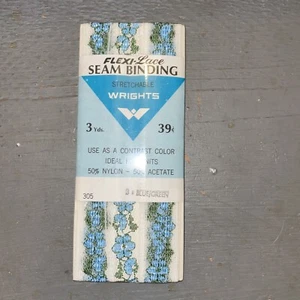 Vintage Wrights Floral/Flowered Flexi-Lace Seam Binding, dead stock - Picture 1 of 2