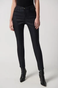 Joseph Ribkoff Navy Shimmer Skinny Ankle Jeans Trousers 234926 UK 10 RRP £185.00 - Picture 1 of 9