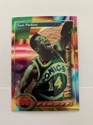 1993-94 Topps Finest 186 Sam Perkins Sonics - Image 1 of 2