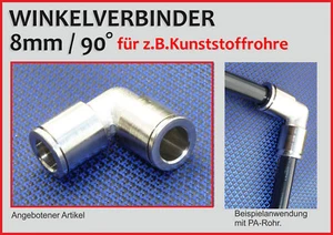Winkelverbinder HIGHTECH für Kunststoffleitung 8mm mit Schnellverschluß Tuning - Bild 1 von 5