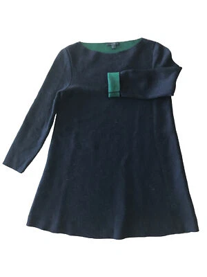 COS Navy Blue Wool Blend Tunic Sweater Size XS Kelly Green Reverse - Image 1 of 4