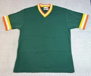 Vintage Spanjian Baseball Shirt Jersey Large Blank Green Yellow Orange Made USA - Bild 1 von 7