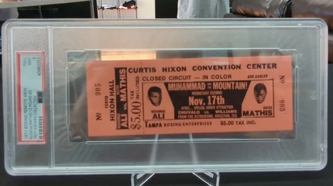 1971 Muhammad Ali Vs. Buster Mathis Ticket Troy Kinunen Collection PSA 9 Boxing Cover