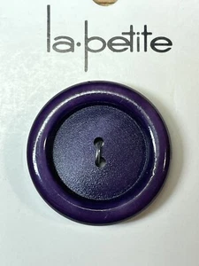 Vintage la petite Round Purple 2-hole Coat Button #6081 P48 ~ 1-1/8" (28mm) - Picture 1 of 3
