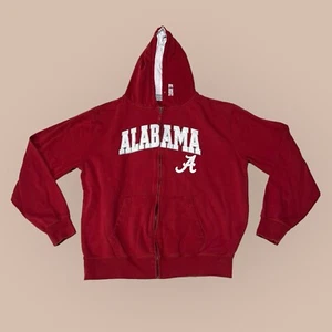 Vintage University of Alabama Sweatshirt Large Red Hoodie Crimson Tide Zip Up - Picture 1 of 4
