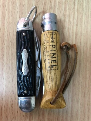 Very rare Lot Of 2 Two hunting knifes FOREST-MASTER -PINEL LAME ACIER R2 - Image 1 of 4