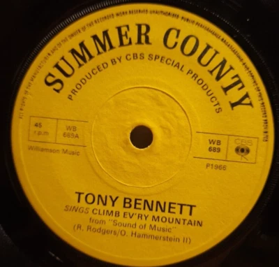 TONY BENNETT-CLIMB EV'RY MOUNTAIN-DORIS DAY DO RE MI WB 689 7"VINYL 45RPM VG+ - Image 1 of 4