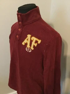 Abercrombie & Fitch Sweatshirt Mock Neck Button Closure L vintage - Picture 1 of 6