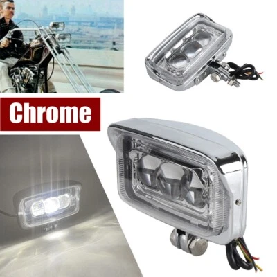 Rectangle LED Headlight For Harley Dyna Softail Honda CB Suzuki GS Yamaha XS - Image 1 of 4