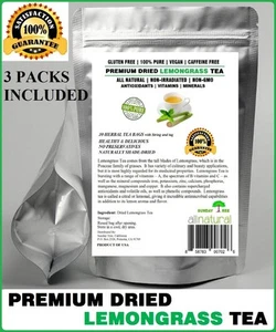 Té de hierba de limón 90 bolsas 100% natural premium bolsa resellable sin cafeína - Imagen 1 de 5