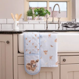 Wrendale Designs Farmyard Friends Kitchen Textiles Oven Glove Apron or Tea Towel - Picture 1 of 9