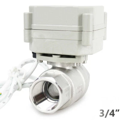 Stainless 3/4" 9V 12V to 24 VAC/DC 5-Wires Normally Closed Motorized Ball Valve - Image 1 of 4