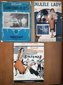 Ukelele Lady Untamed St Louis Blues Freed Brown Handy Kahn Whiting Sheet Music - Picture 1 of 5