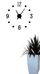 Wanduhr Wandtattoo Uhr mit Uhrwerk Wandtatoo Rahmenlose für Wohnzimmer Quarzuhr - Bild 1 von 4