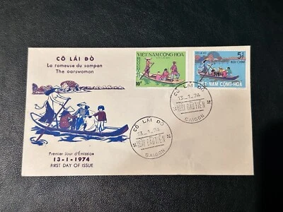 Vietnam del Sur 1974 FDC LA REMERA SAIGÓN MATASELLOS Foto 1 de 2
