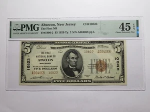 $5 1929 Absecon New Jersey NJ National Currency Bank Note Bill #10823 XF45 PMG - Picture 1 of 6