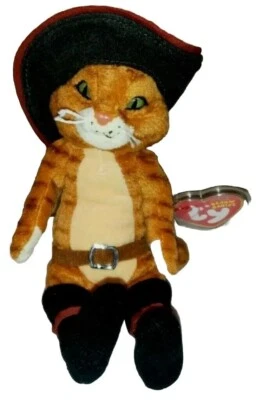 Juguete de peluche Ty Beanie Baby PUSS IN BOOTS Cat (Shrek - DVD) 8,5" NUEVO MWMT Foto 1 de 4
