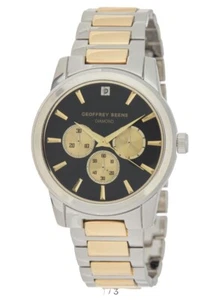 Geoffrey Beene Herren Diamant Zifferblatt zweifarbige Armbanduhr 42 mm Quarzwerk - Bild 1 von 3