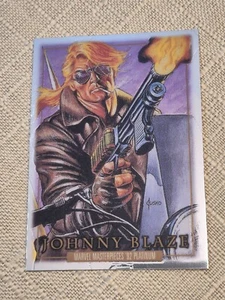Marvel Masterpieces '92 Platinum Johnny Blaze Base #2 - Picture 1 of 3