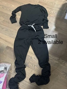 Camisa y pantalón manga larga conjunto de 2 piezas para mujer talla pequeña negro - Imagen 1 de 1