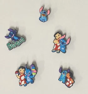 *NEW* Jibbitz LILO & STITCH Set of 5 Shoe charms Croc Shoe Wristband - Picture 1 of 2