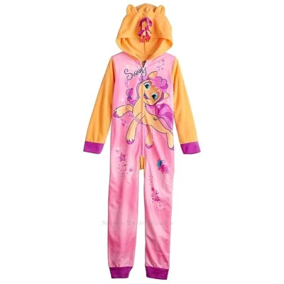 MY LITTLE PONY Pajamas Size 4 6 Girls One Piece Costume Hoodie Union Suit Sunny - Image 1 of 2