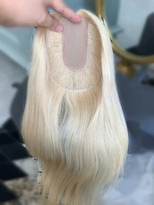 Lazy Wigs 16" Fishnet Integrated European Virgin Hair Topper Hair System 613 - Picture 1 of 9