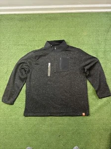 Old River gefütterter Kragen schwarz grau Vlies 1/4 Reißverschluss Mock Sherpa XXXL HERREN - Bild 1 von 8
