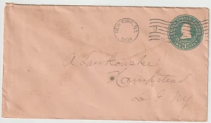 Scott # U381, 1906 1c Green on Oriental Buff Entire Used - Picture 1 of 1