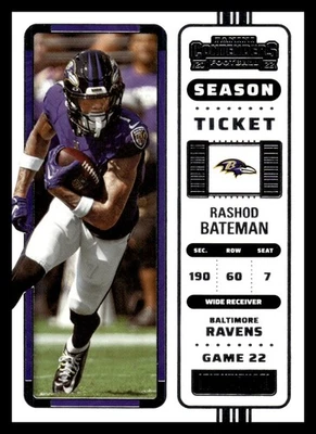2022 Panini Contenders #6 Rashod Bateman Baltimore Ravens Football Card - Image 1 of 2